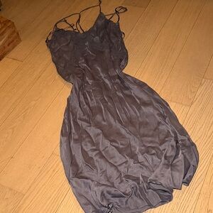 Zara Elegant Gray Slip lace satin Dress